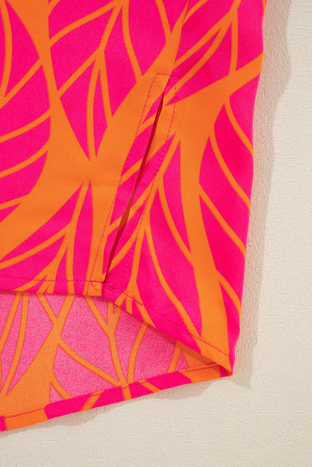 Xaria Blouse | Rose Tropical Leaf Smocked Puff Sleeve Top