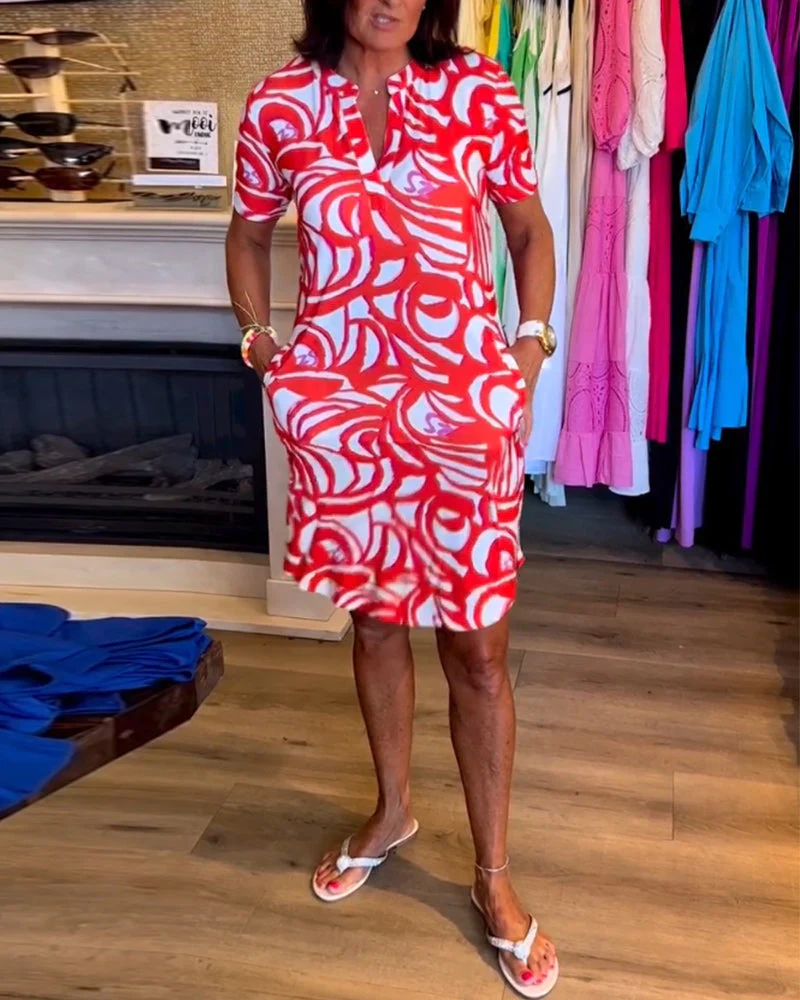 Brianna Summer Dress | Casual Abstract Print Lightweight Dress for Women