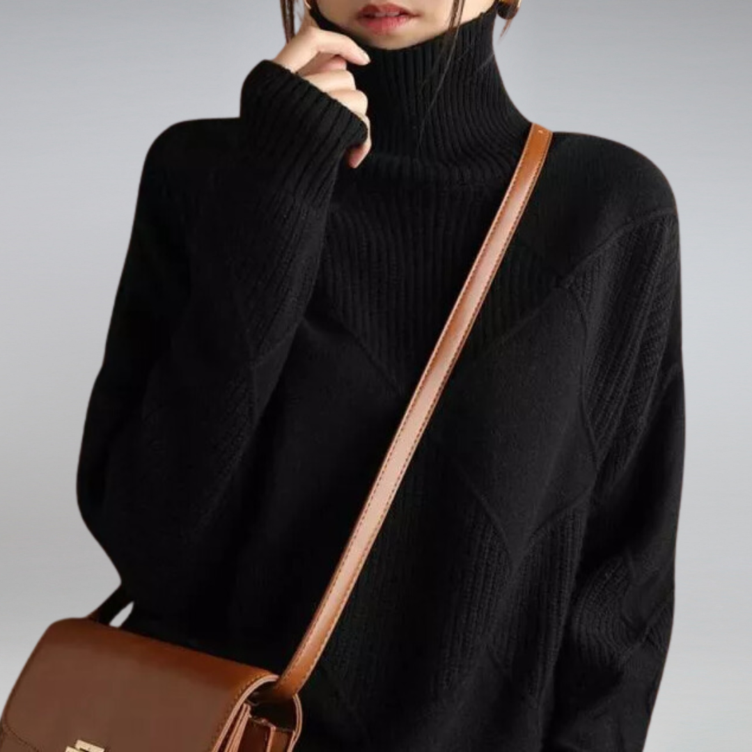 Filipa Women's Sweater | Cashmere Turtleneck Loose Fit Sweater