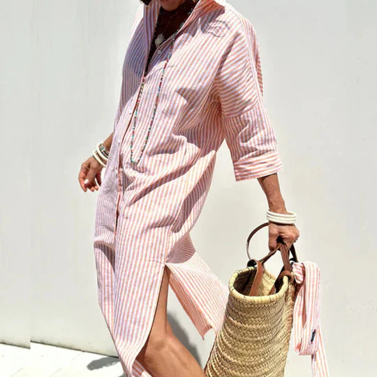 Brianna Shirt Dress | Striped Loose-Fit Airy Summer Dress