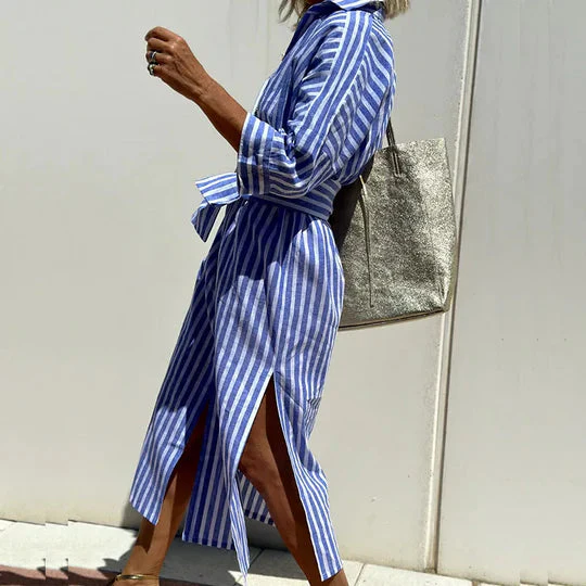 Brianna Shirt Dress | Striped Loose-Fit Airy Summer Dress