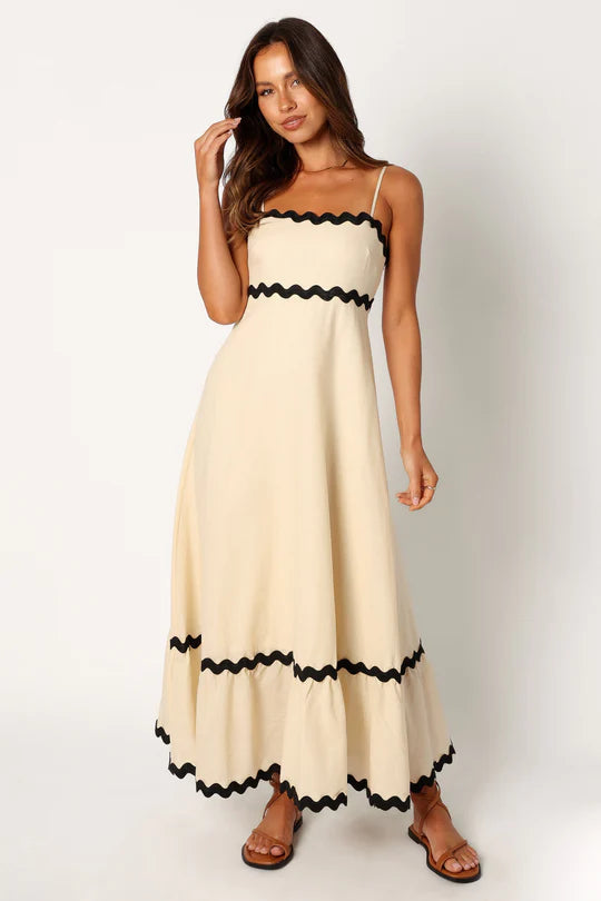 Summer Maxi Dress Brown good & Creme