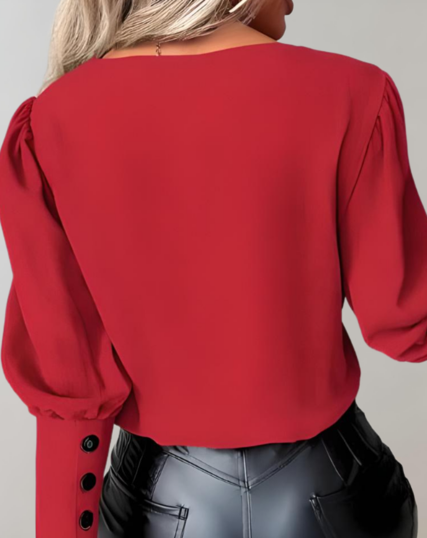 Ulinda Top | Two-Tone V-Neck Long-Sleeve Top