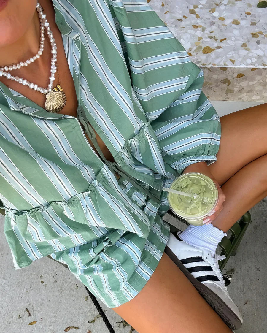 Bonara Summer Set | Sleeveless Crop Top & Flowy Shorts Two-Piece Outfit for Women