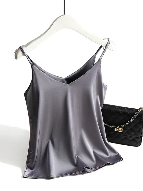Bonnie Top | Satin Sleeveless Top for Women with Spaghetti Straps