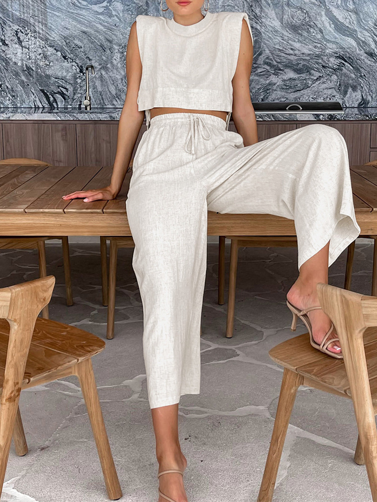 Wren Set | 2-Piece Summer Linen Set with Trousers & Top