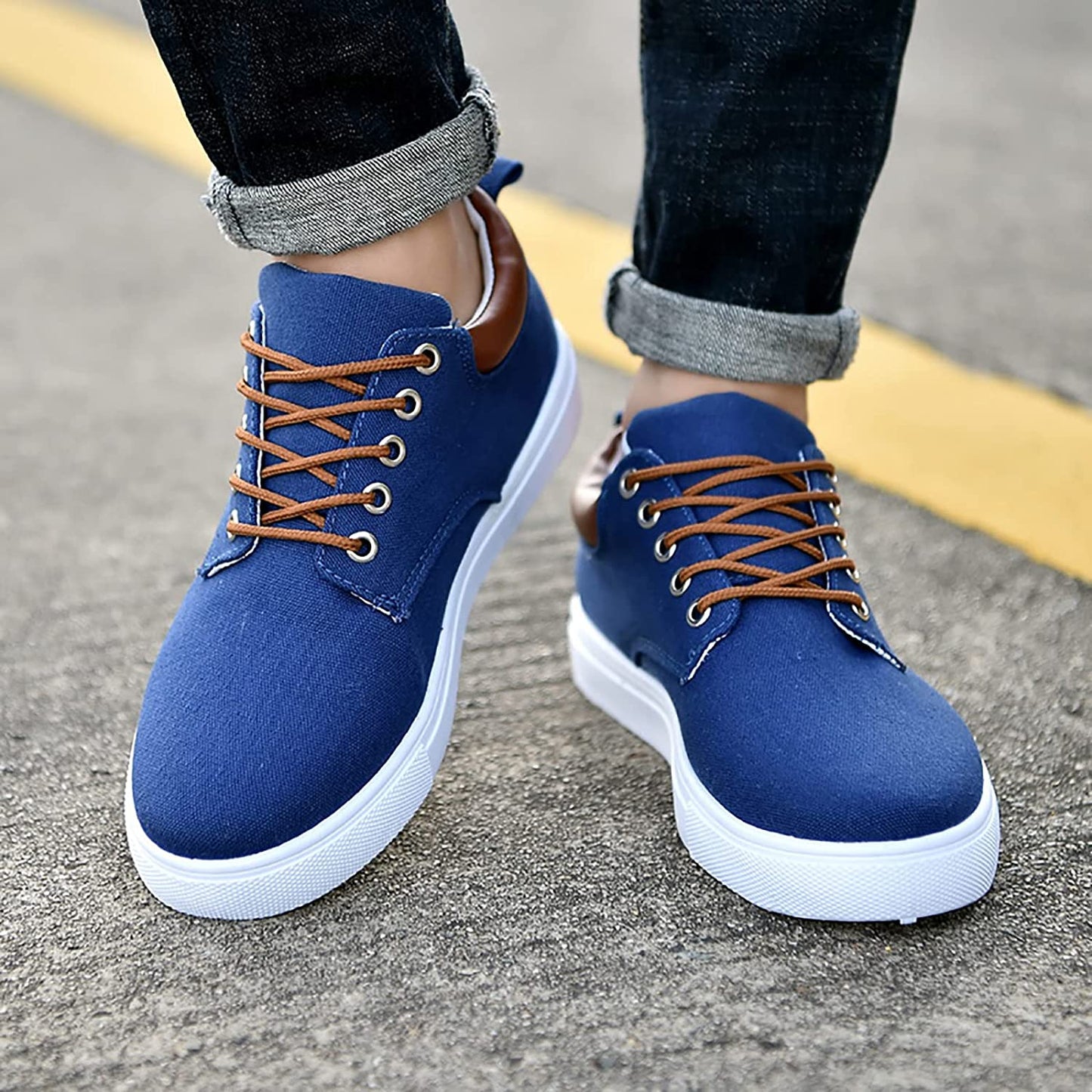 Udell Shoes | Men's Canvas Sneakers with White Sole