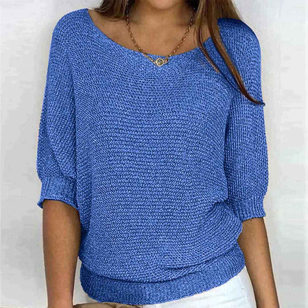 Paloma Jumper | Women's Autumn Solid Knit Short Sleeve Jumper