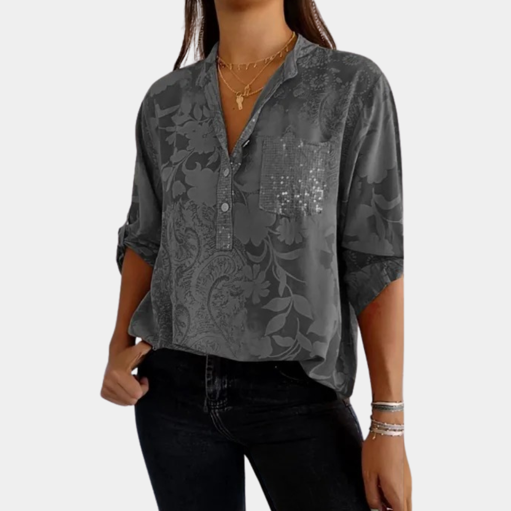 Yvette Blouse | Elegant Lightweight Long Sleeve Blouse with Adjustable Tie Detail