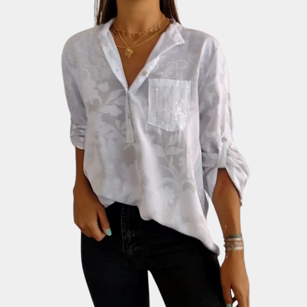 Yvette Blouse | Elegant Lightweight Long Sleeve Blouse with Adjustable Tie Detail