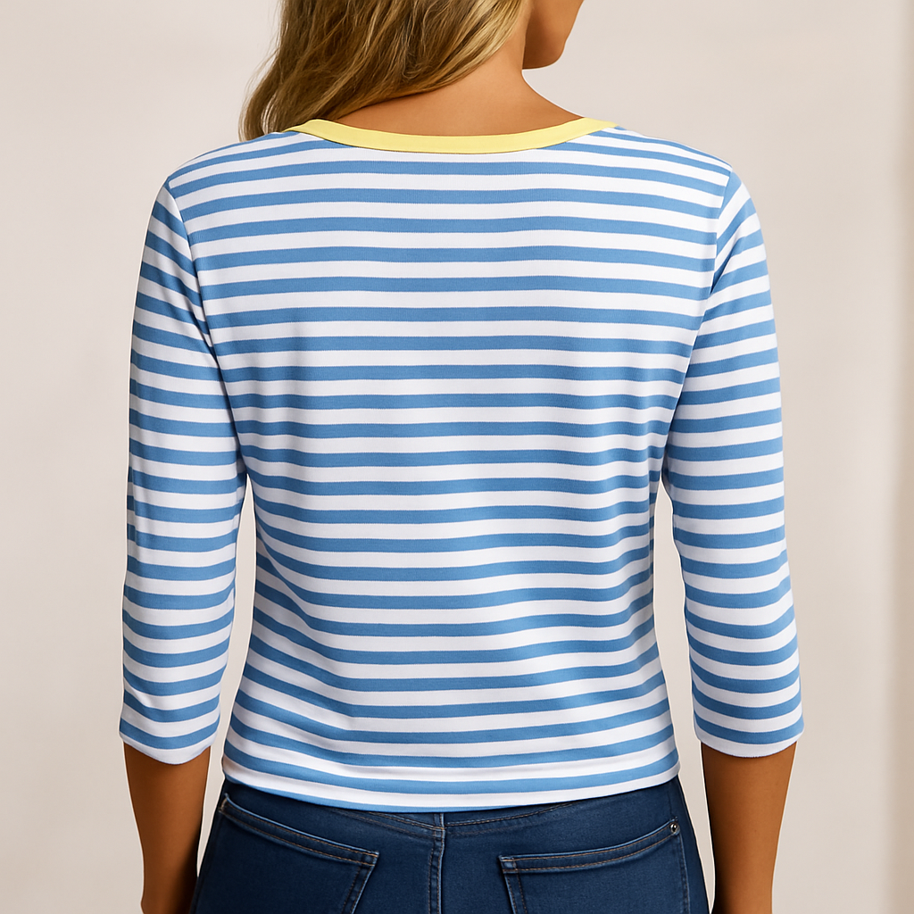 Reena T-Shirt | Women’s Autumn V-Neck Striped Top