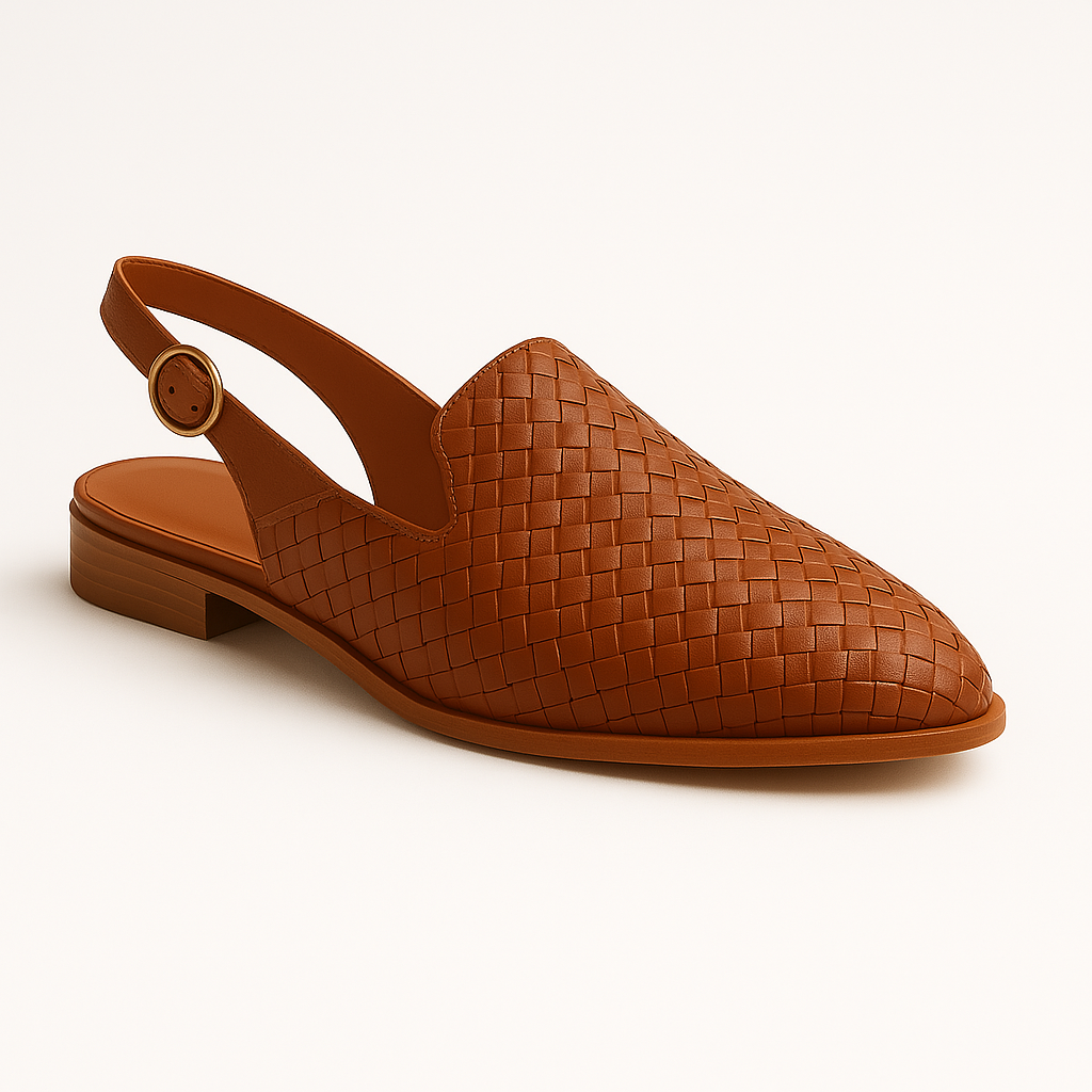 Briony Shoes | Elegant Women’s Slip-On Flats with Low Heel and Pointed Toe