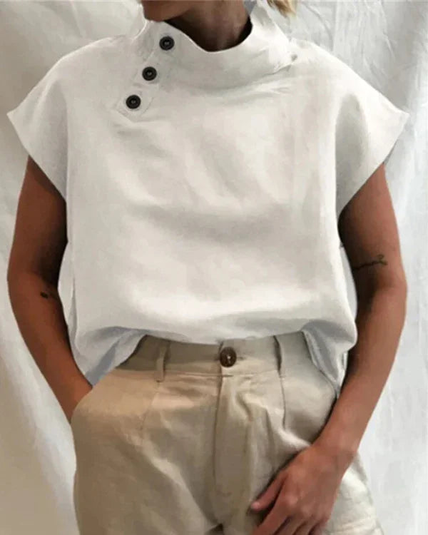 Ulanda Top | Short-Sleeve High-Neck Women’s Top