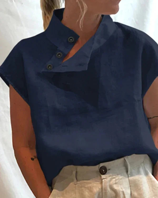 Ulanda Top | Short-Sleeve High-Neck Women’s Top