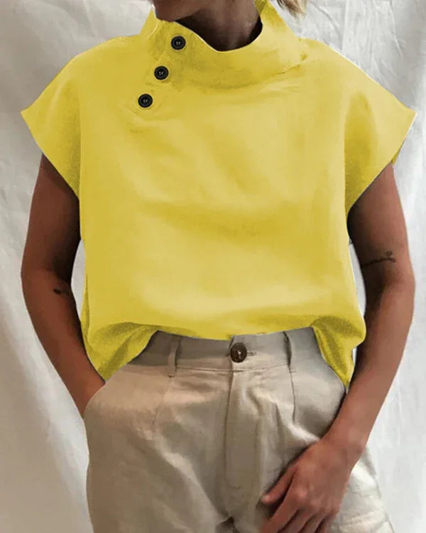 Ulanda Top | Short-Sleeve High-Neck Women’s Top
