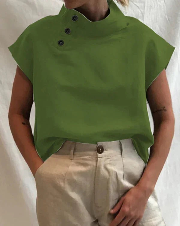 Ulanda Top | Short-Sleeve High-Neck Women’s Top