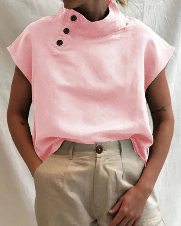 Ulanda Top | Short-Sleeve High-Neck Women’s Top