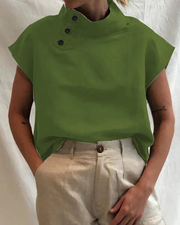 Ulanda Top | Short-Sleeve High-Neck Women’s Top