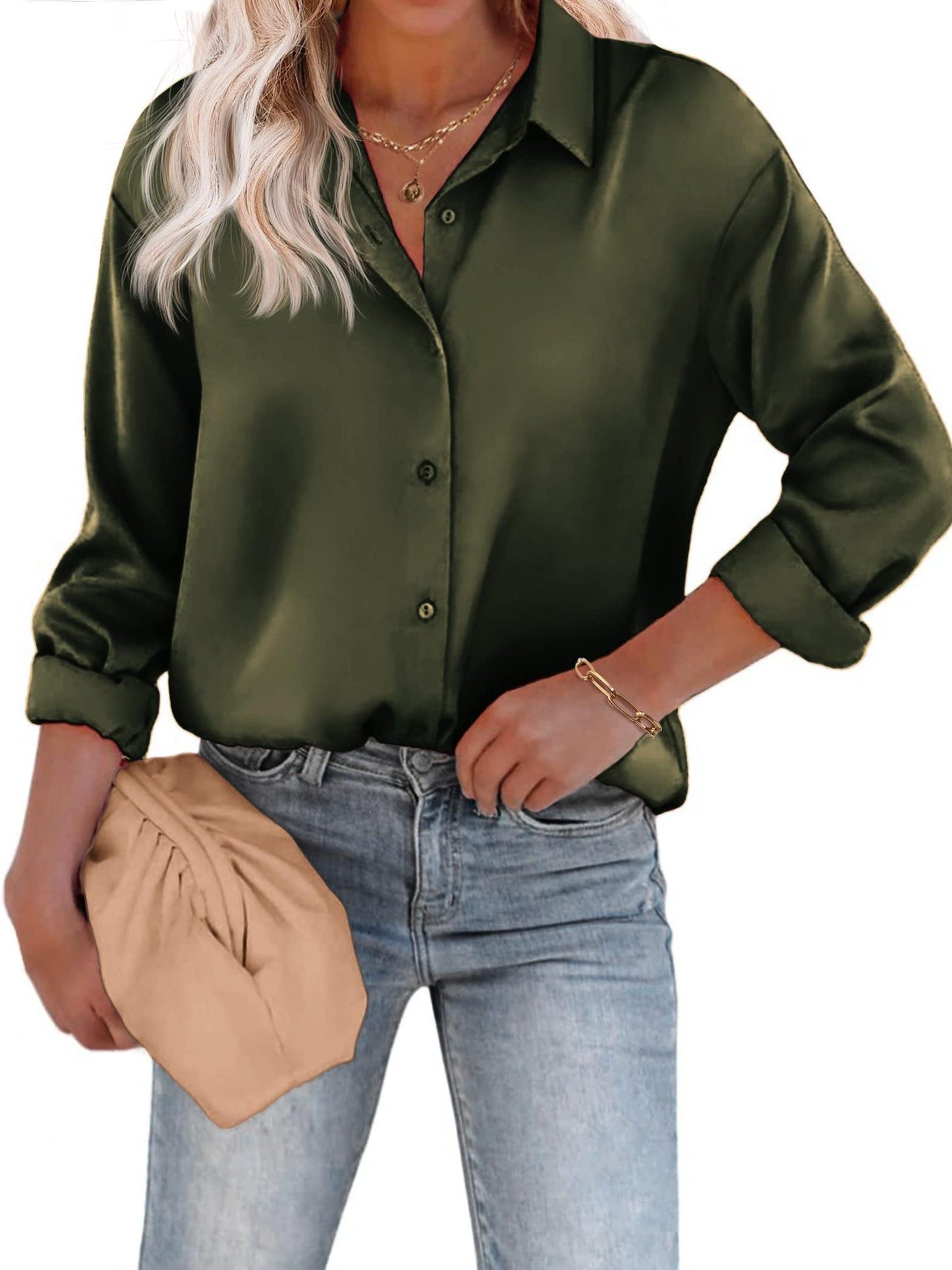 Bay Blouse | Women’s Long Sleeve Blouse with Classic Collar and Flowy Fit