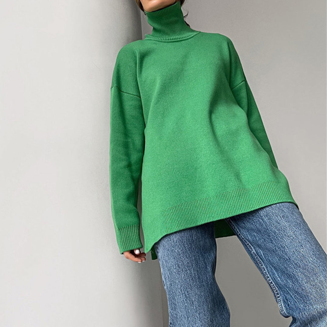 Noelle Jumper | Women's Autumn Oversized Turtleneck Jumper with Side Split