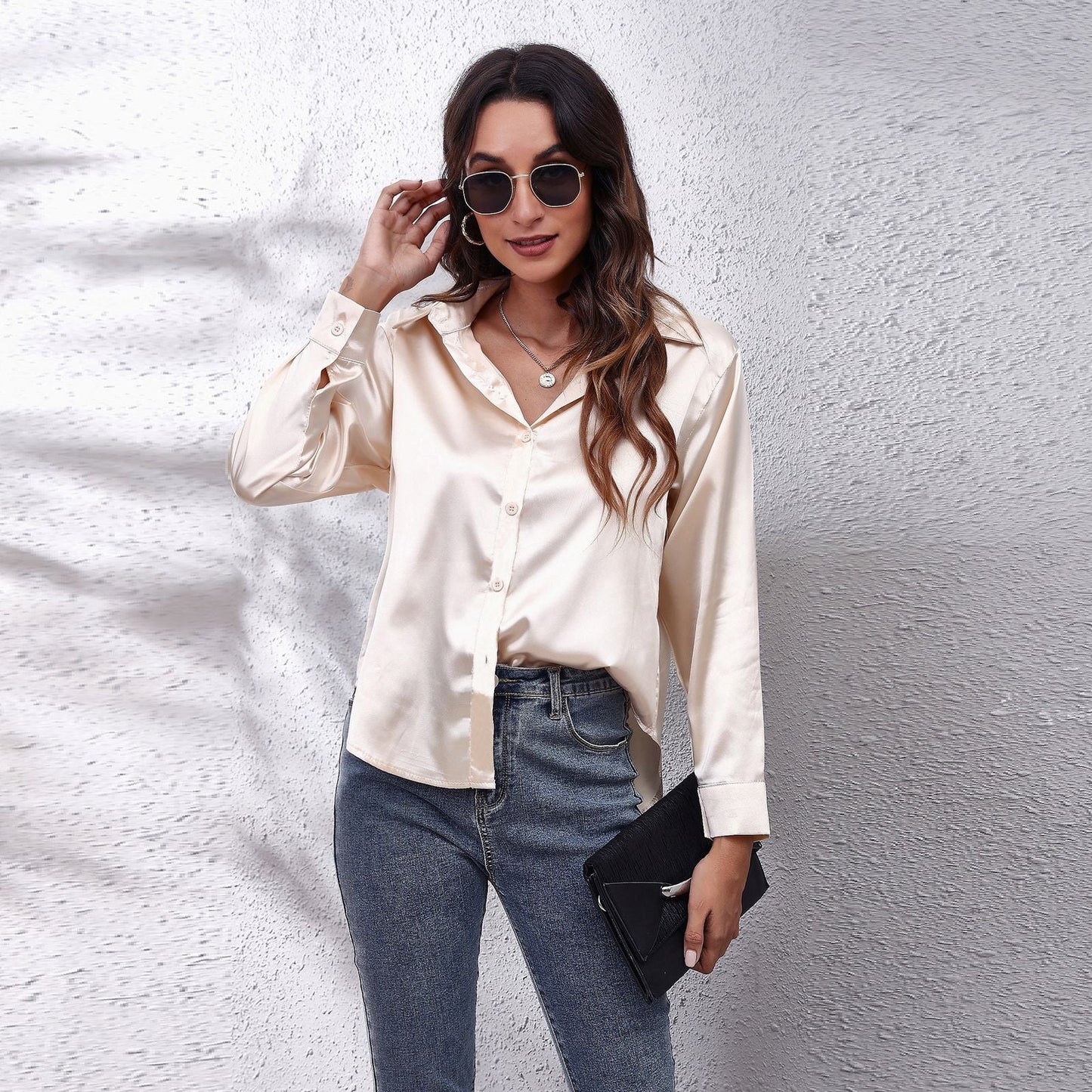 Violet Blouse | Lightweight Satin Blouse for Women