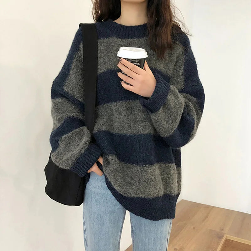 Roda Jumper | Women’s Autumn Oversized Striped Knitted Jumper