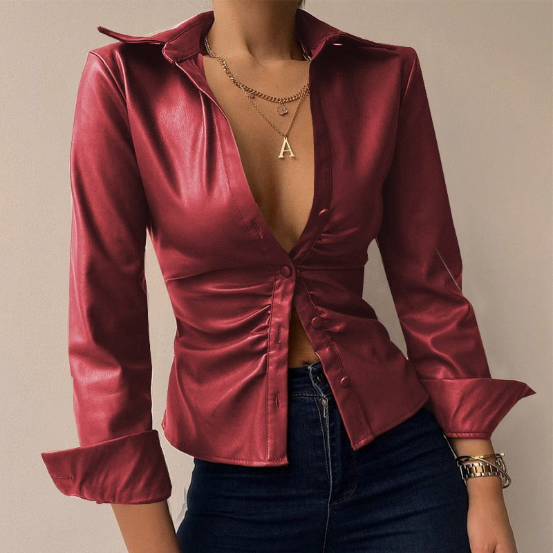 Lacey Blouse | Patchwork V-Neck Chic Style