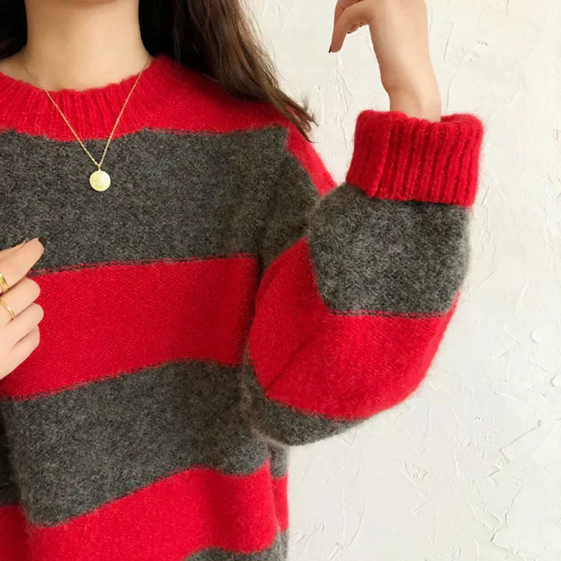 Roda Jumper | Women’s Autumn Oversized Striped Knitted Jumper