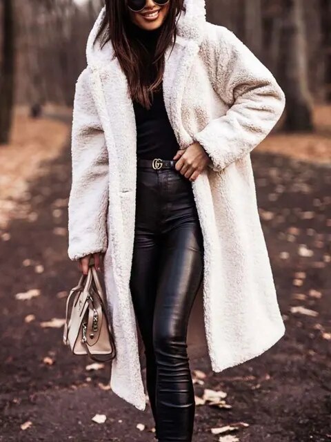 Georgina Coat | Cozy Long Teddy Plush Coat
