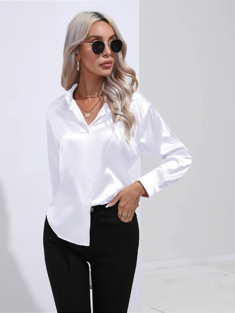 Gianella Blouse | Elegant Satin Long Sleeve Blouse