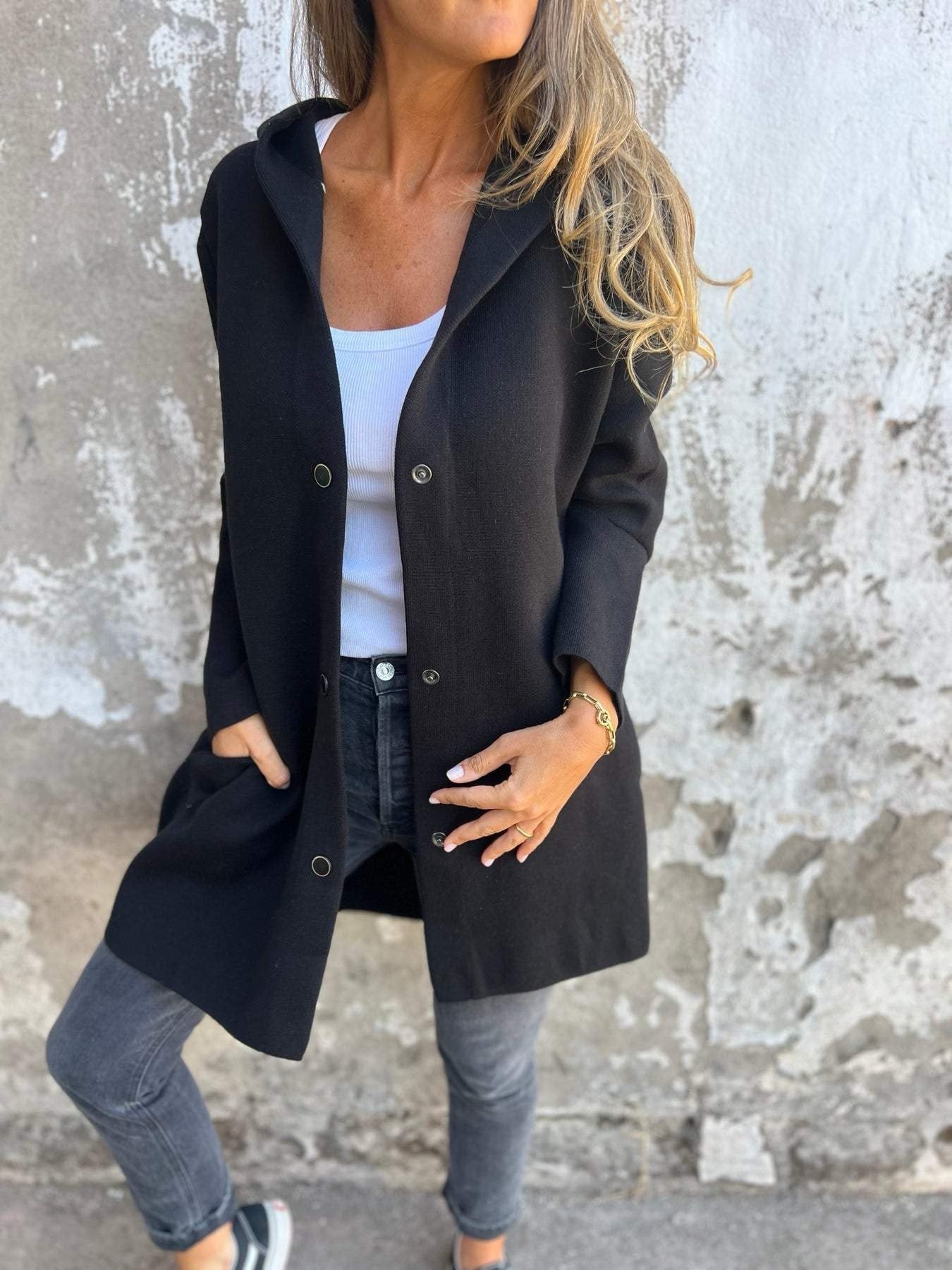 Ailee Cardigan | Women's Long Hooded Knit Cardigan