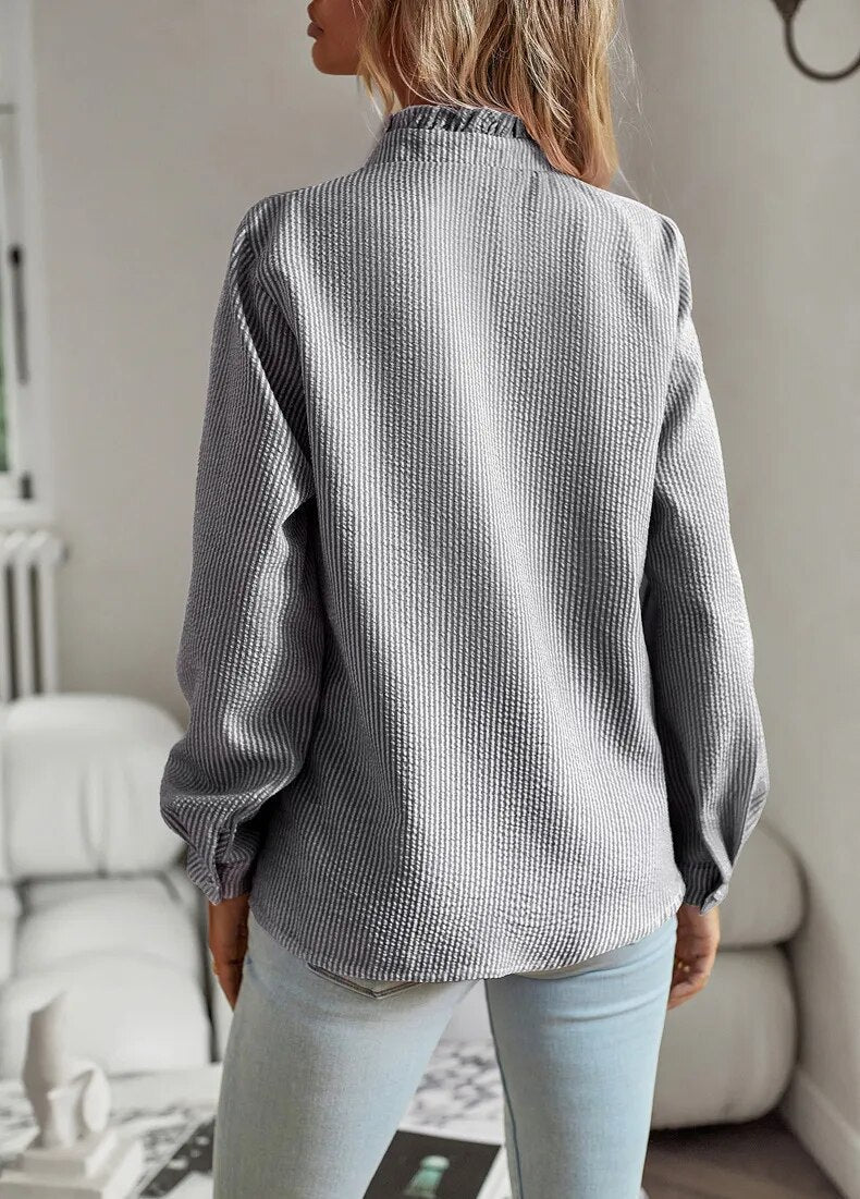 Gia Blouse | Elegant Ruffled Long Sleeve Blouse
