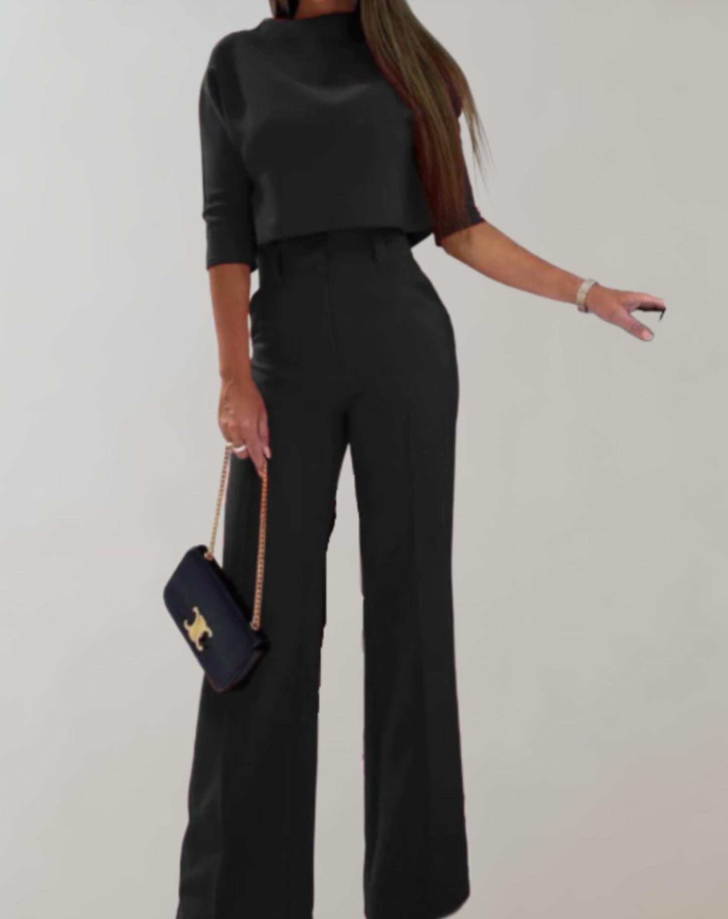 Udelia Set | Two-Piece Wide-Leg Pants & 3/4 Sleeve Top