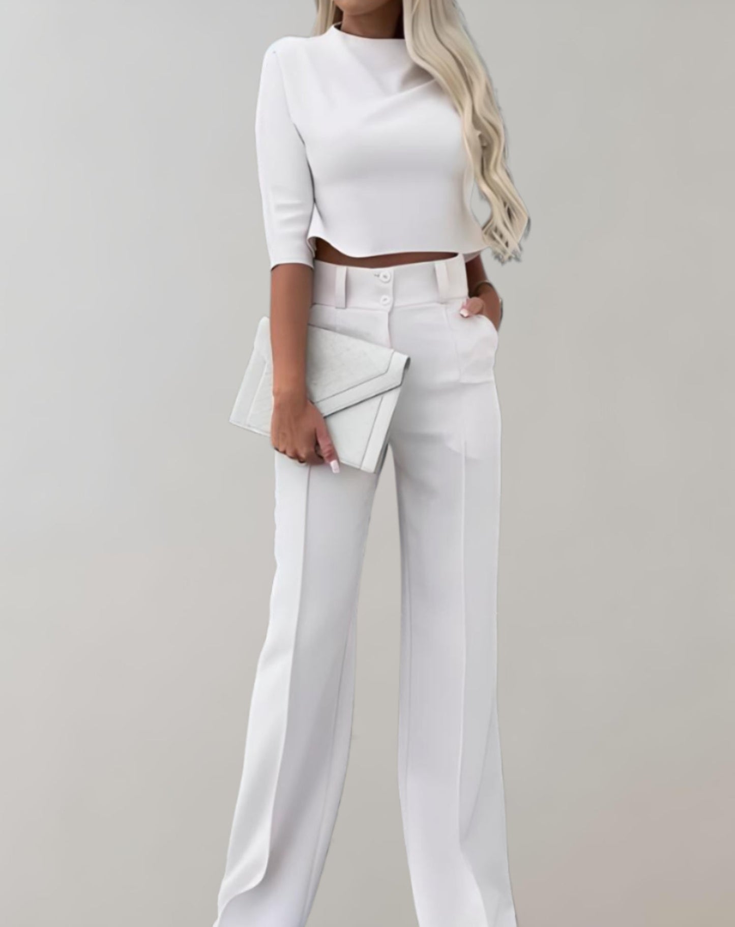 Udelia Set | Two-Piece Wide-Leg Pants & 3/4 Sleeve Top