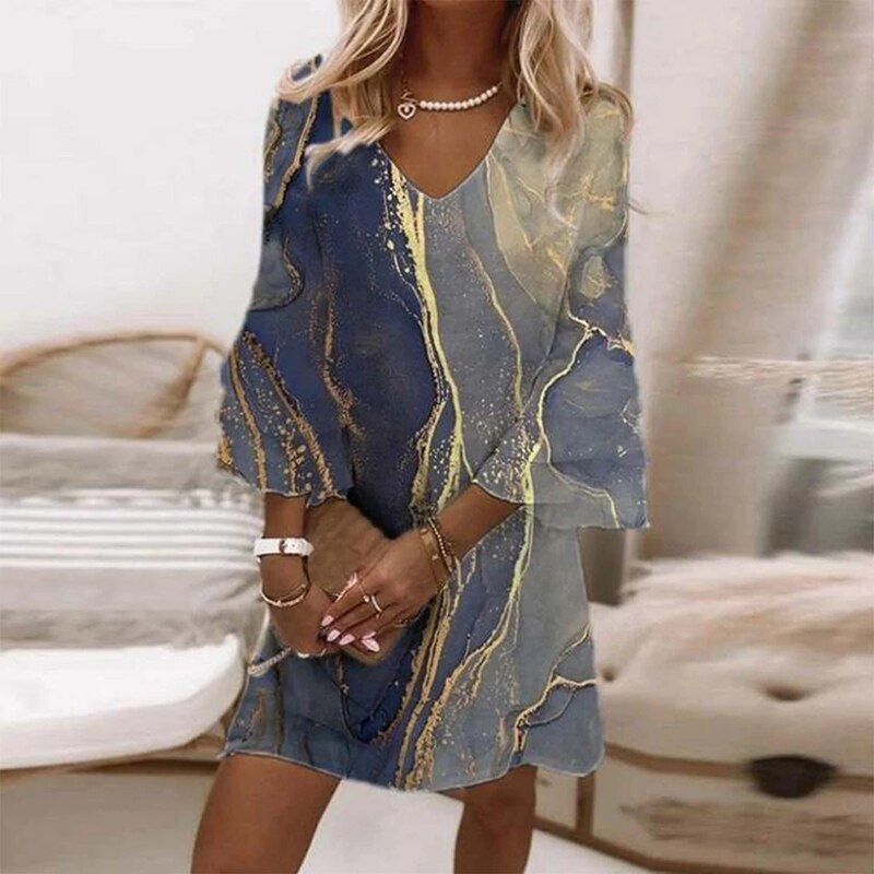 Yara Midi Dress | Elegant Lightweight Summer Midi Dress with Timeless Print