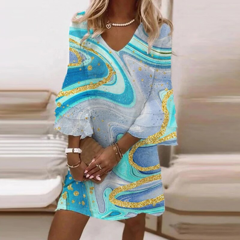 Yara Midi Dress | Elegant Lightweight Summer Midi Dress with Timeless Print