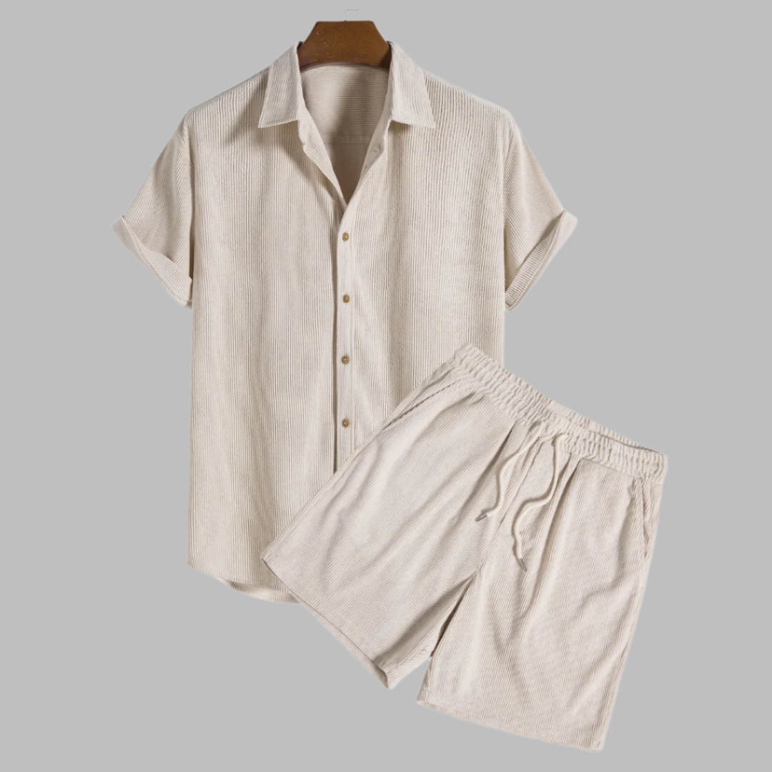 Brandon Set | Men’s Summer Set with Short Sleeve Shirt and Matching Shorts