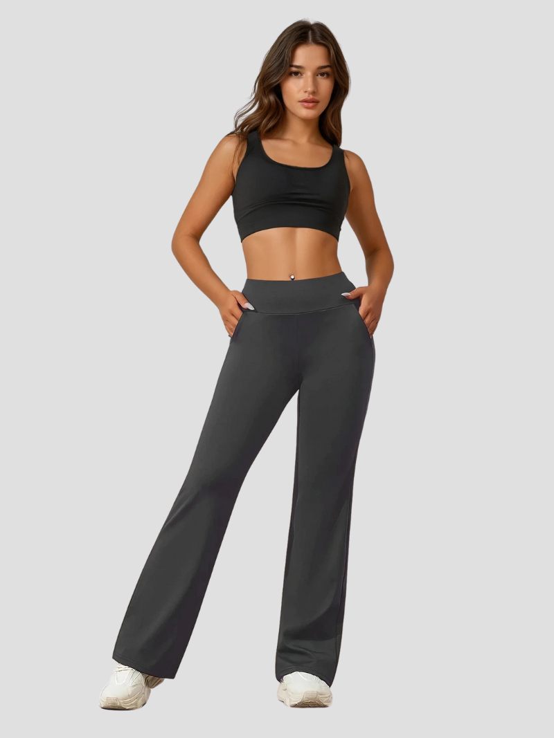 Caraleen Yoga Pants | High-Waisted Flared Workout Pants with Pockets