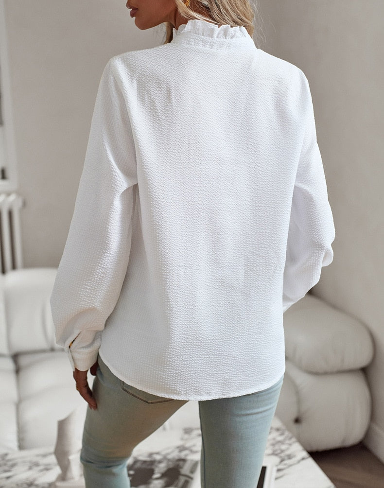 Gia Blouse | Elegant Ruffled Long Sleeve Blouse