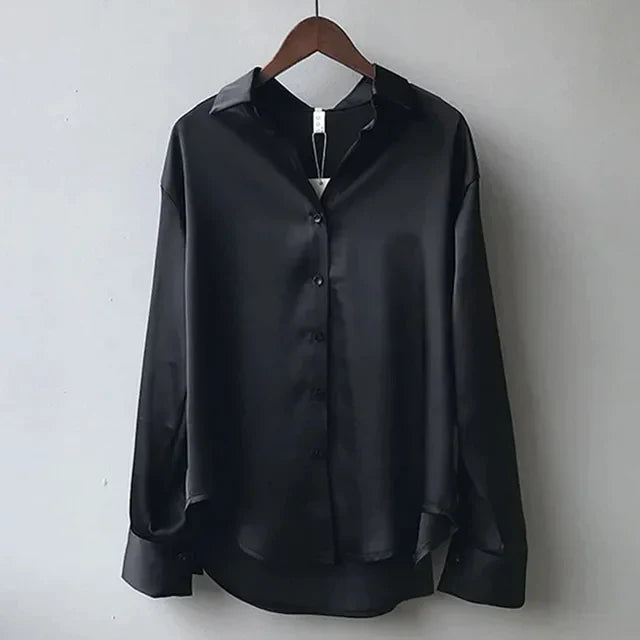 Zoe Satin Blouse | Women’s Elegant Loose-Fit Satin Blouse with Soft Sheen