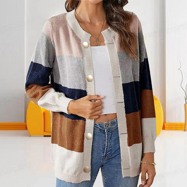 Ourania Cardigan | Women's Spring Casual Striped Knitted Cardigan