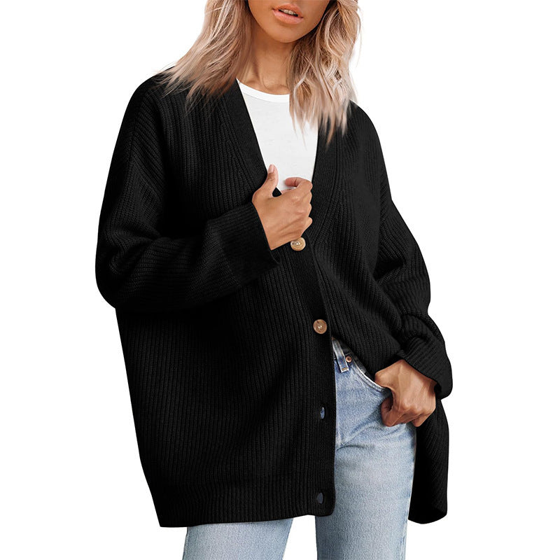 Qatira Cardigan | Women's Autumn Striped Button-Up Knit Cardigan