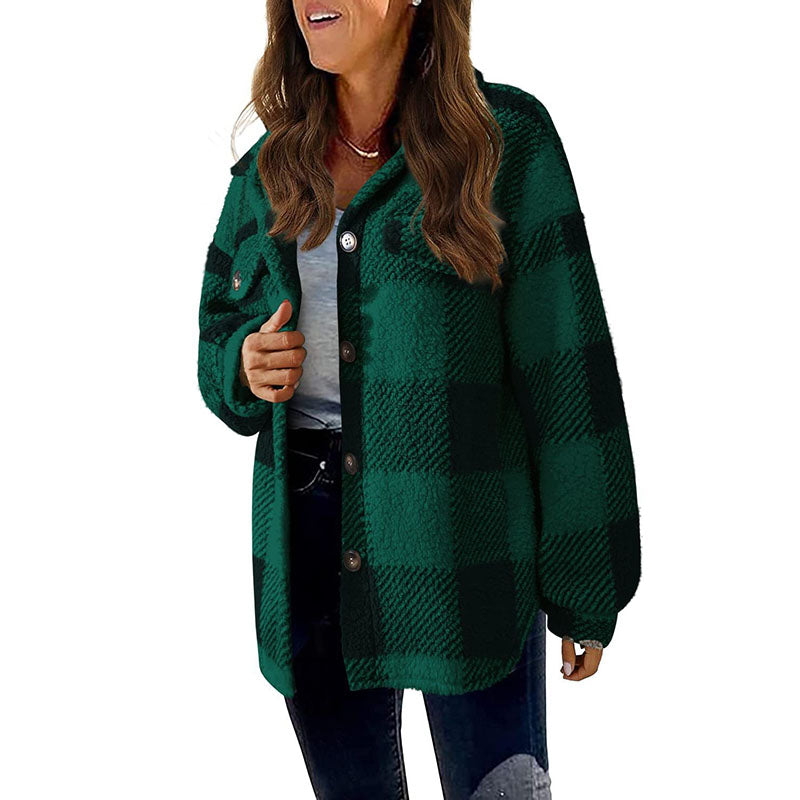 Ozella Coat | Women's Winter Casual Warm Checked Coat