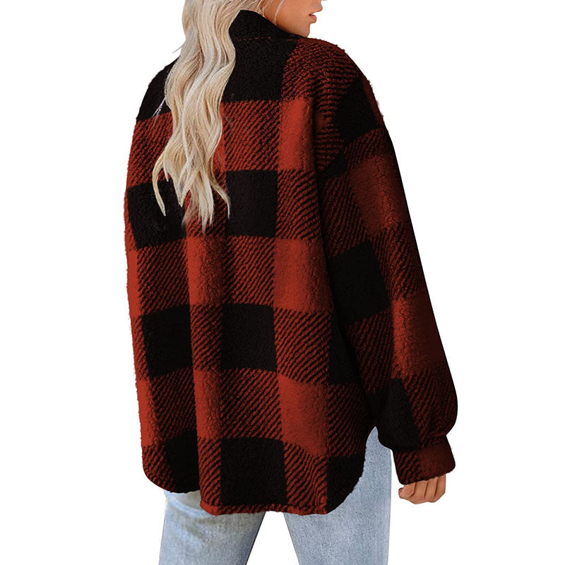 Ozella Coat | Women's Winter Casual Warm Checked Coat
