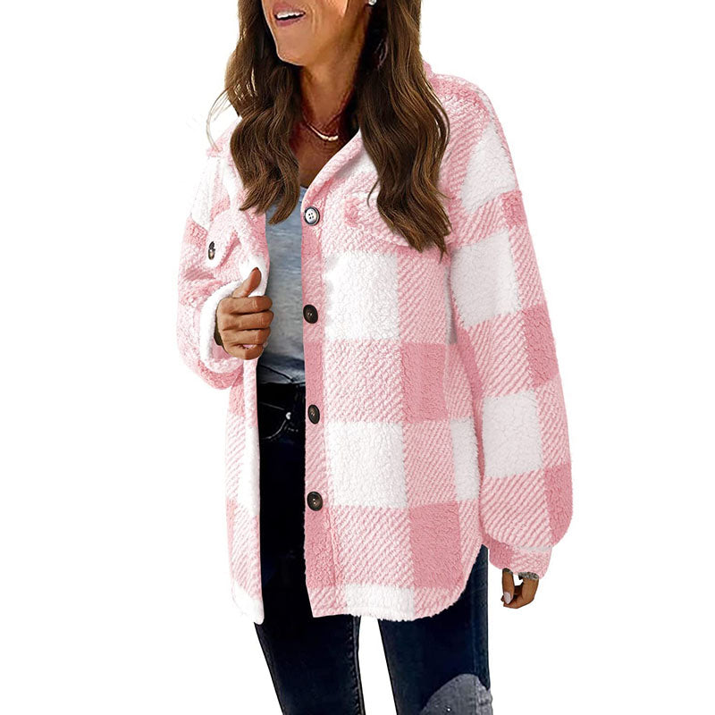 Ozella Coat | Women's Winter Casual Warm Checked Coat