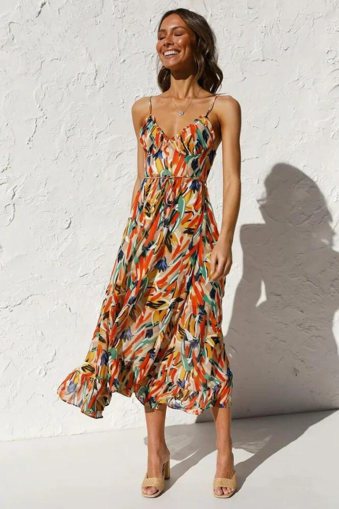 Zaynah Summer Dress | Women’s Colourful Lightweight Flowy Dress for Warm Days