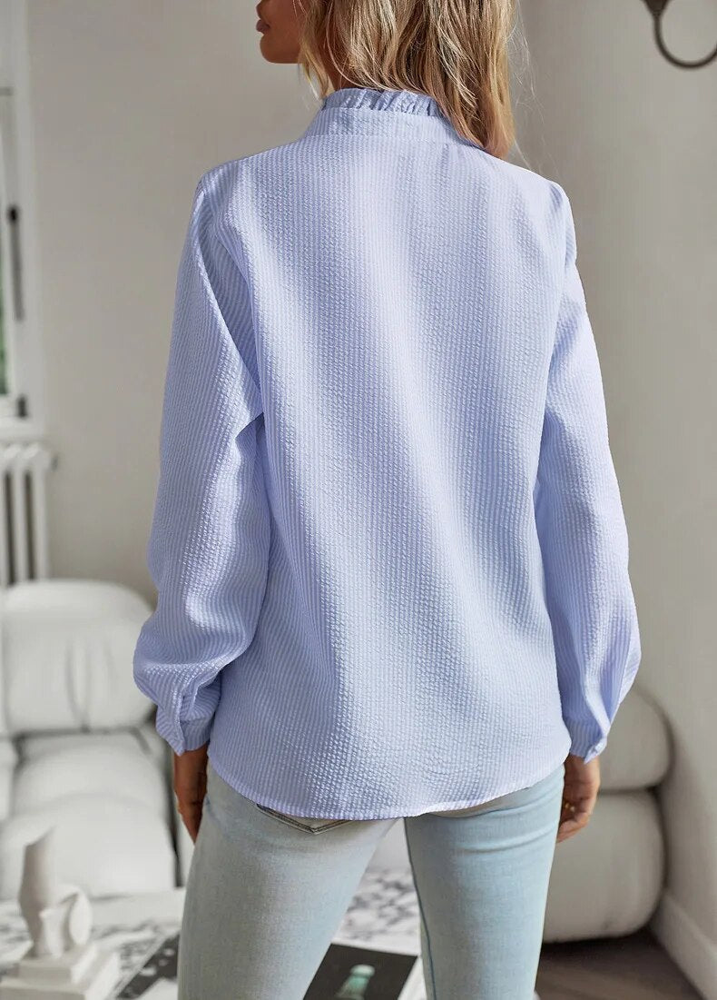 Gia Blouse | Elegant Ruffled Long Sleeve Blouse