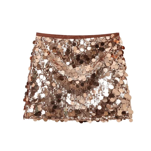 Felya Skirt | Women’s Sequin Mini Skirt with A-Line Silhouette and Shimmer Finish