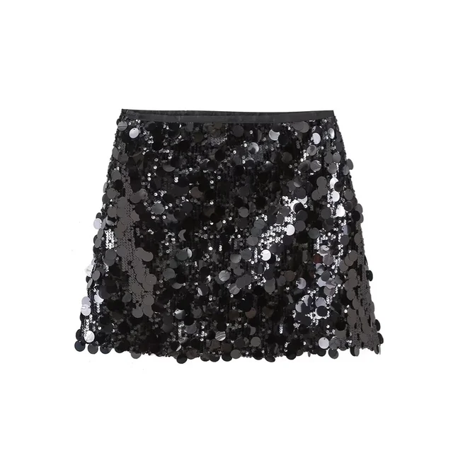 Felya Skirt | Women’s Sequin Mini Skirt with A-Line Silhouette and Shimmer Finish