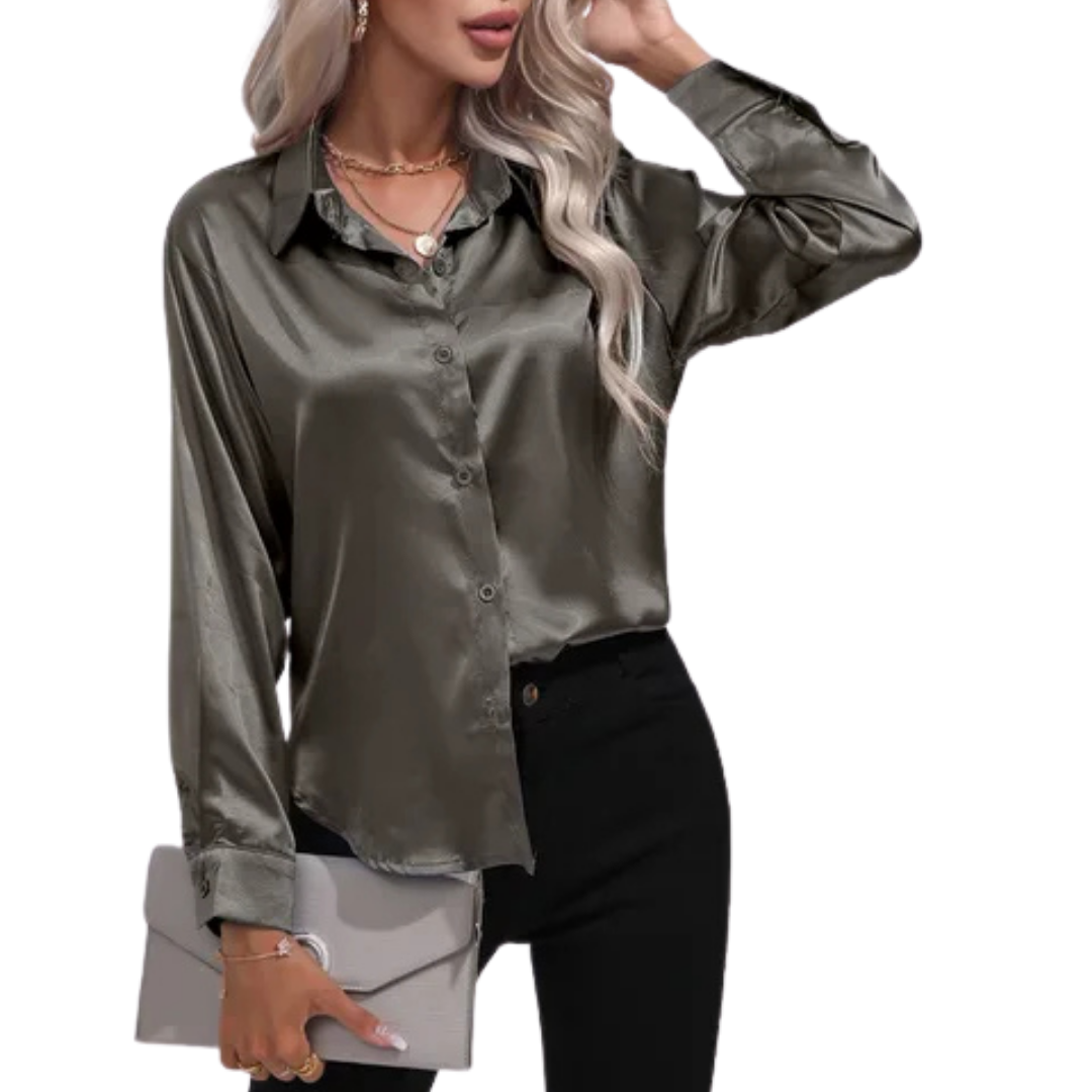Gianella Blouse | Elegant Satin Long Sleeve Blouse